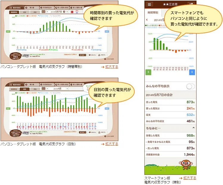 売った電気　エコグラフサンプル